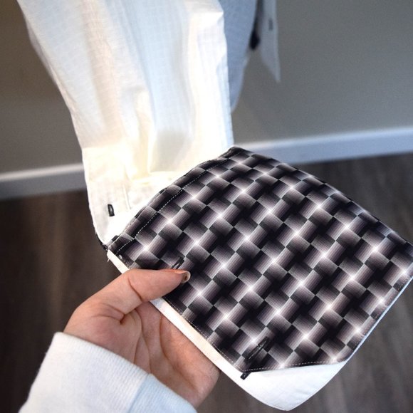 Men's Antonio Valente Crossover Trim Fit White Cotton Dress Shirt - Picture 4 of 9